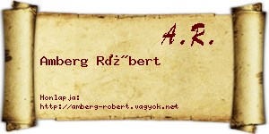 Amberg Róbert névjegykártya